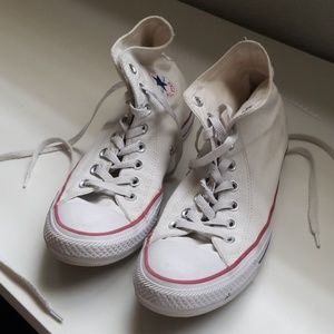 like new white converse high tops